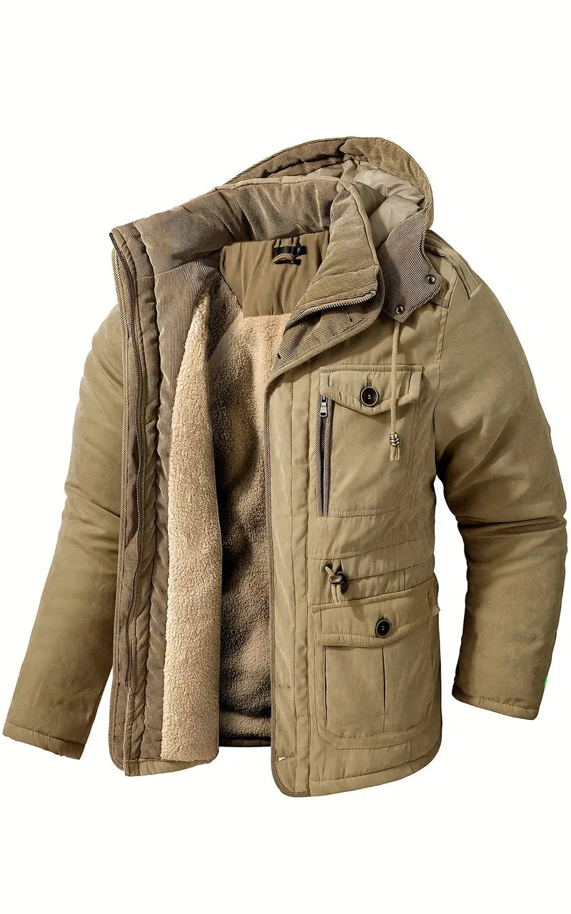 Bradley - Men's Warm Waterproof Winter Jacket with Fleece Lining