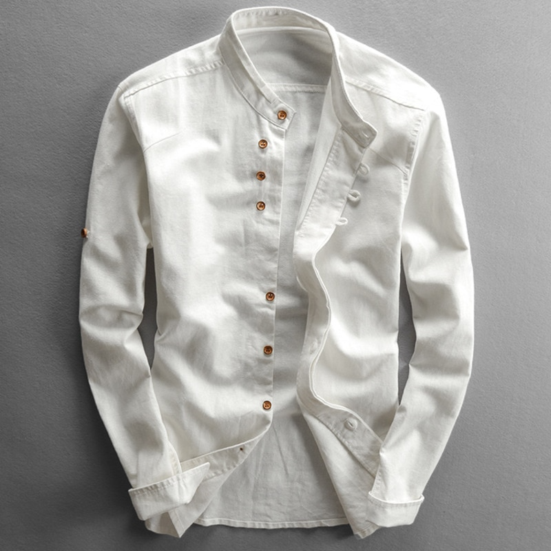 Men’s Stand Collar Button-Up | Designer