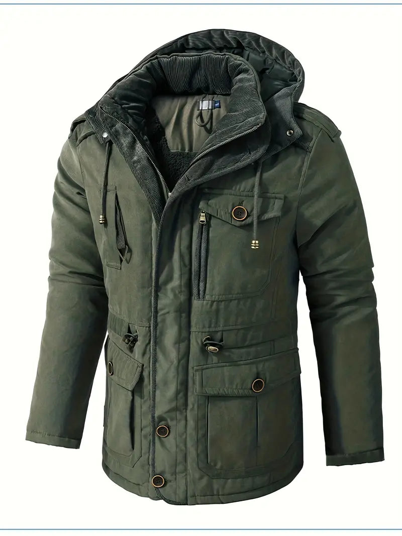 Bradley - Men's Warm Waterproof Winter Jacket with Fleece Lining