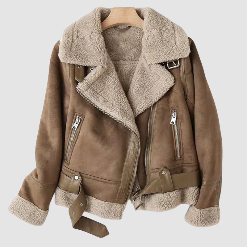 Women’s Faux Shearling Aviator Jacket | Warm Winter Outerwear