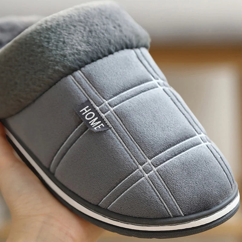 Men’s Plaid Slip-On Slippers | Winter