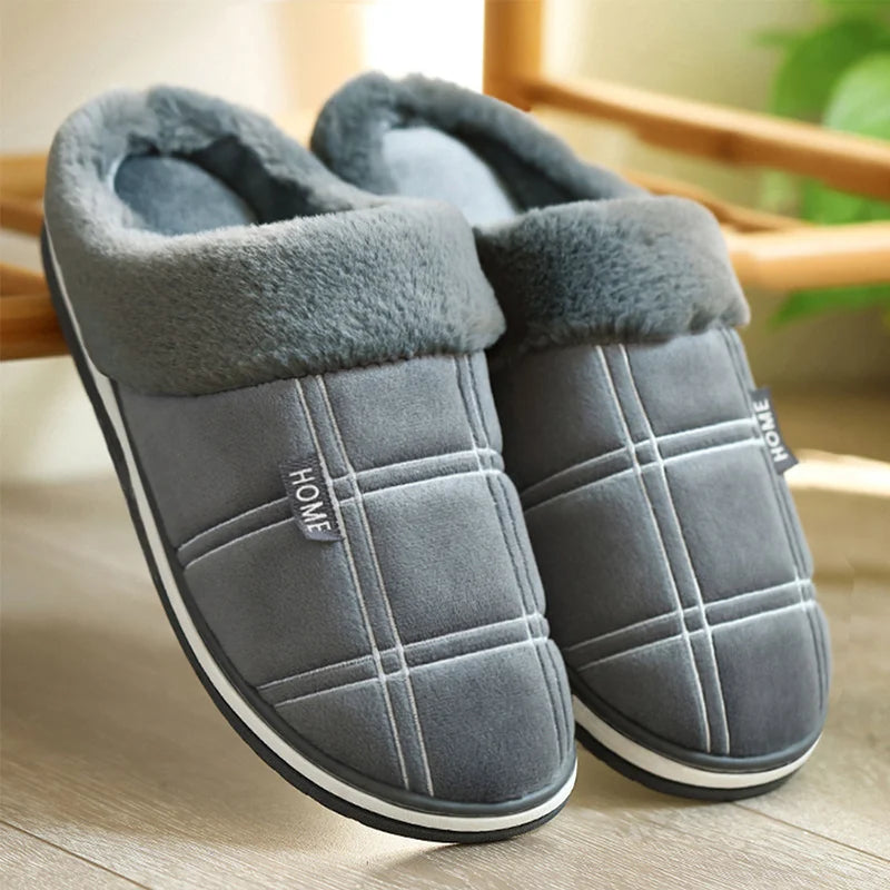 Men’s Plaid Slip-On Slippers | Winter
