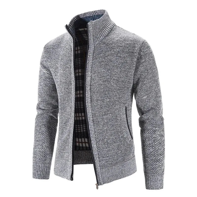 Men’s Knitted Stand Collar Cardigan | Winter