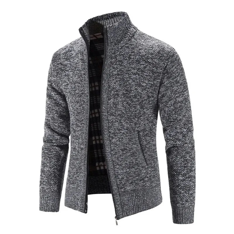 Men’s Knitted Stand Collar Cardigan | Winter