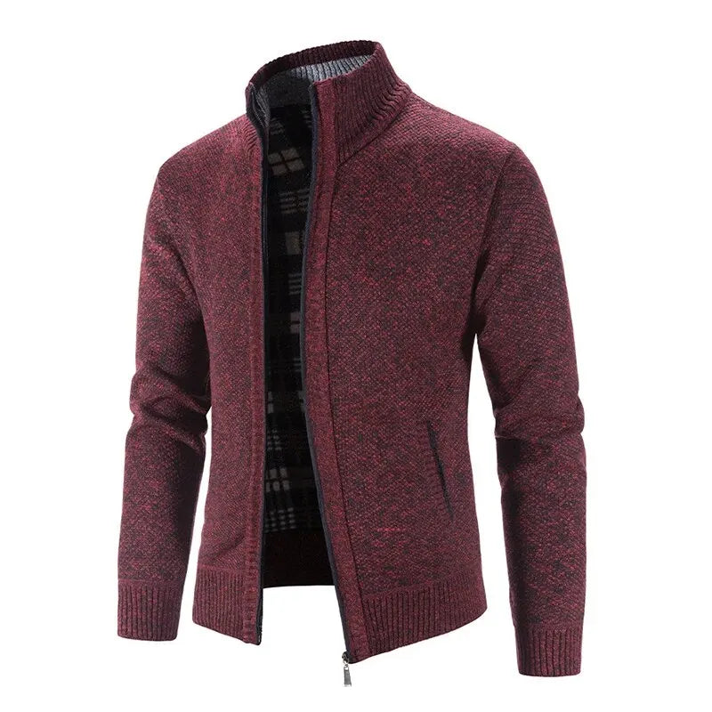 Men’s Knitted Stand Collar Cardigan | Winter