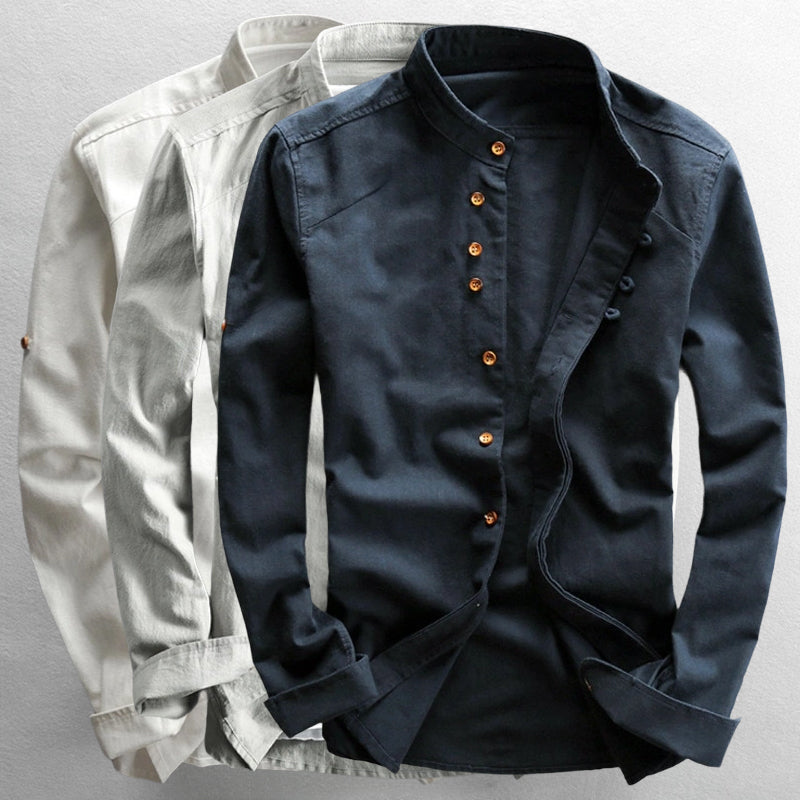 Men’s Stand Collar Button-Up | Designer