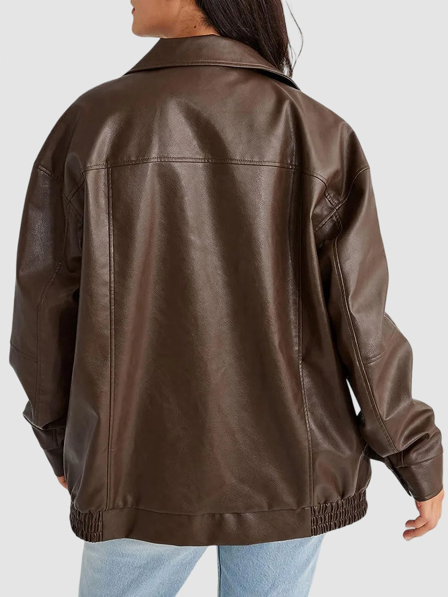 Women’s Faux Leather Jacket | Lightweight Autumn Outerwear