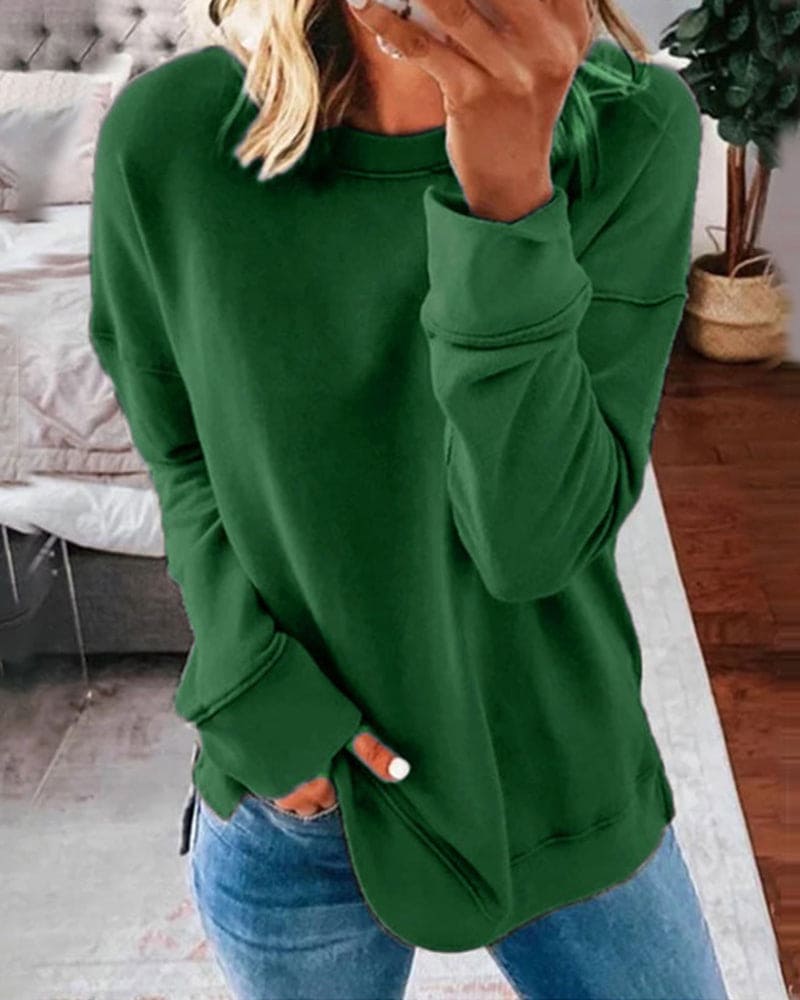 Women’s Cotton Fleece Sweatshirt for Winter Casual Wear