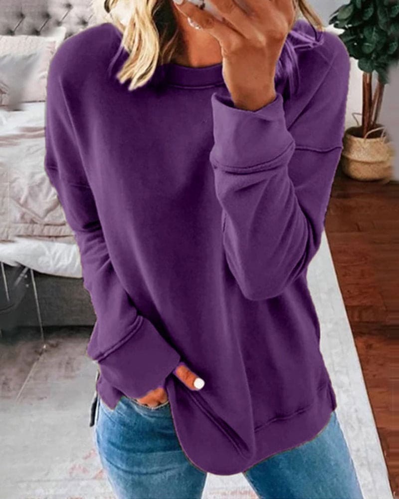 Women’s Cotton Fleece Sweatshirt for Winter Casual Wear