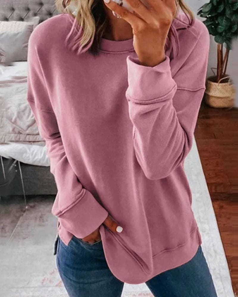 Women’s Cotton Fleece Sweatshirt for Winter Casual Wear