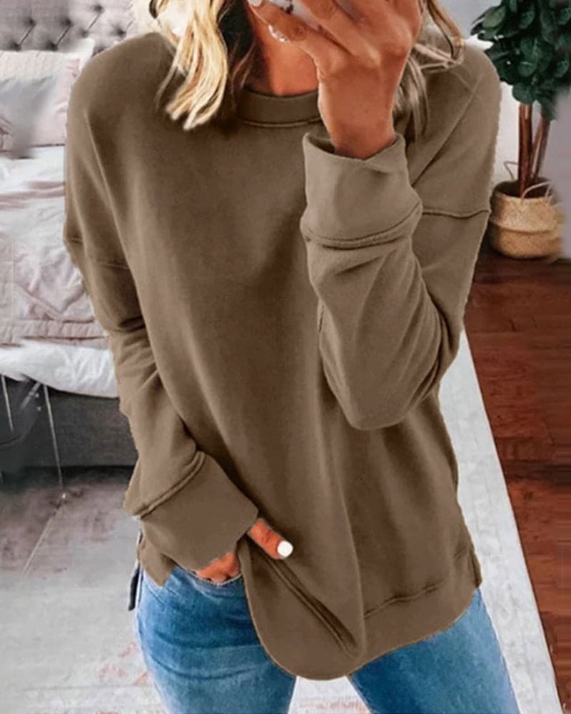 Women’s Cotton Fleece Sweatshirt for Winter Casual Wear