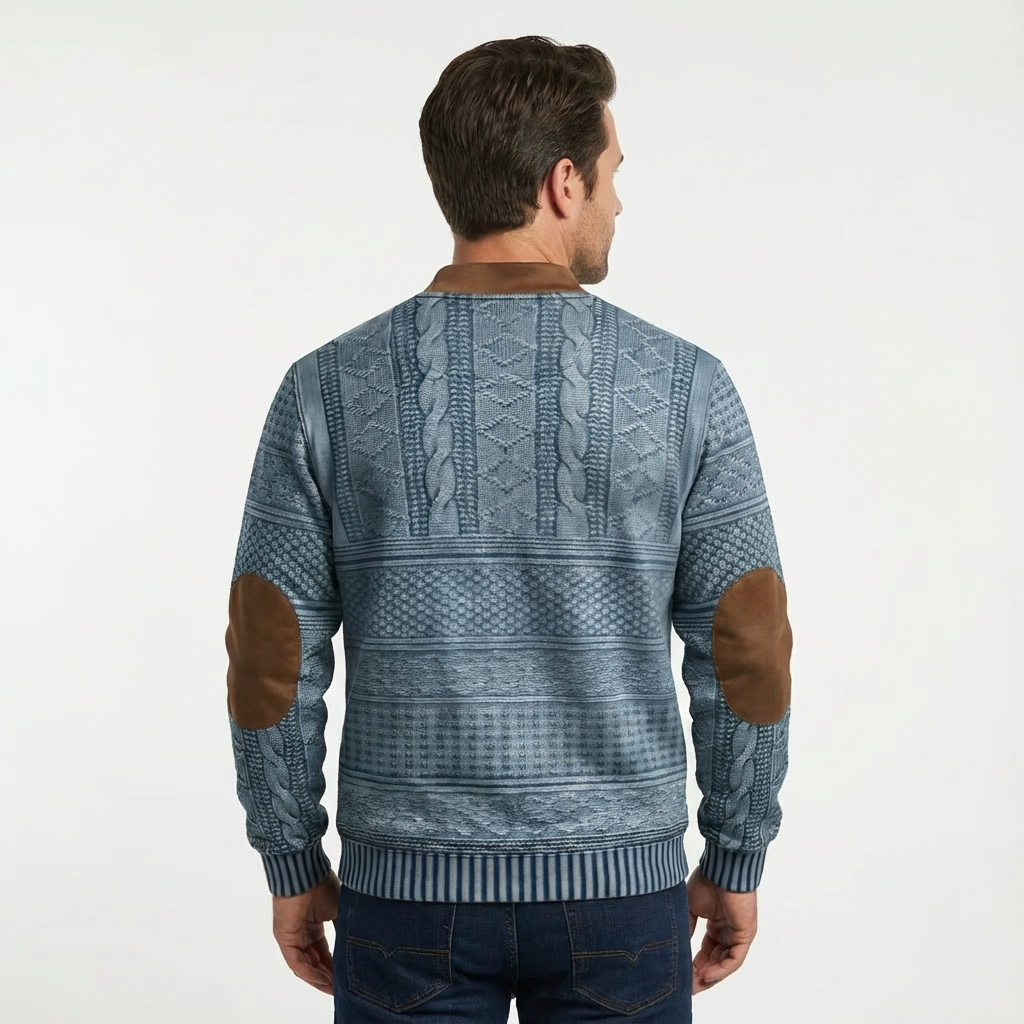 Men's Wool Zip Neck Knitted Jumper for Winter