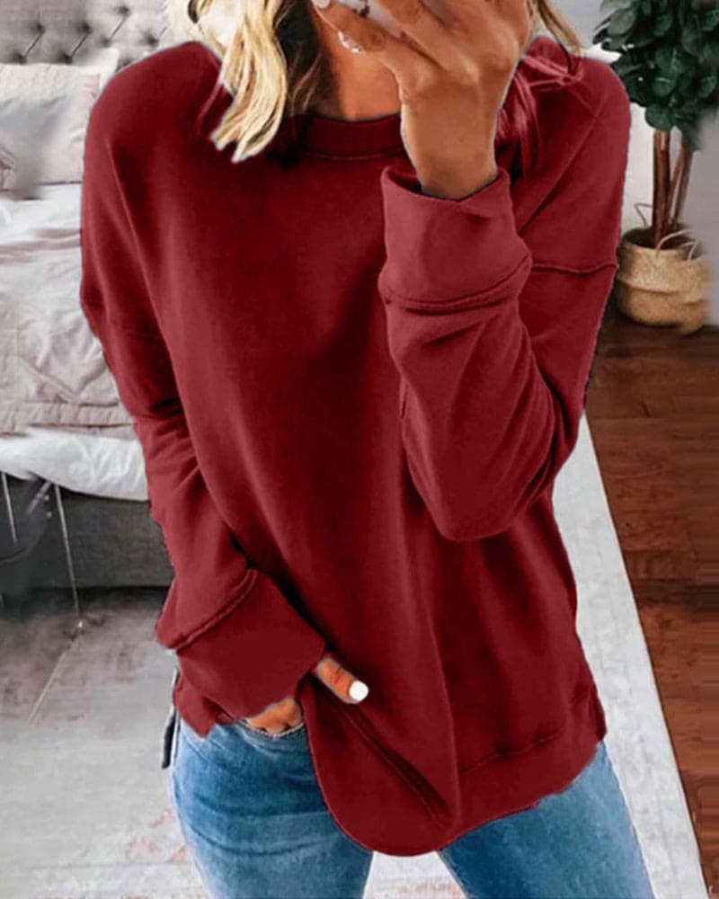 Women’s Cotton Fleece Sweatshirt for Winter Casual Wear