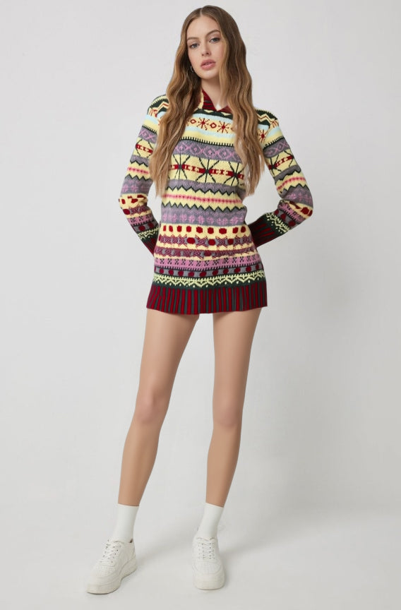 Women's Wool Knitted Jumper Dress Winter