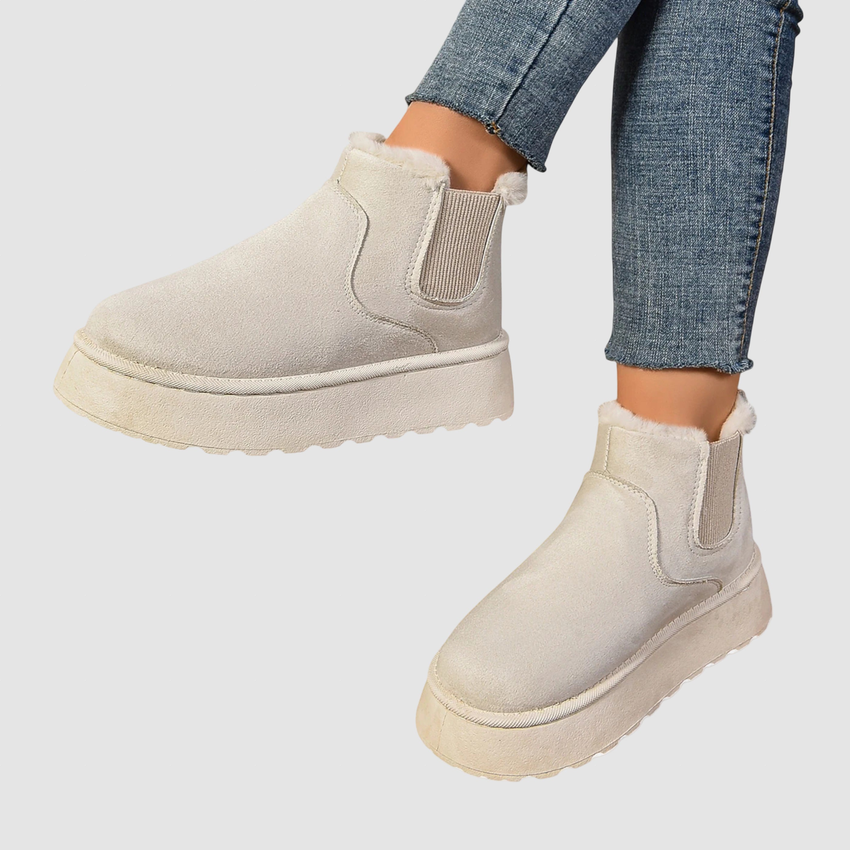 Women’s Ankle Boots Leather Fleece Lined Winter Shoes