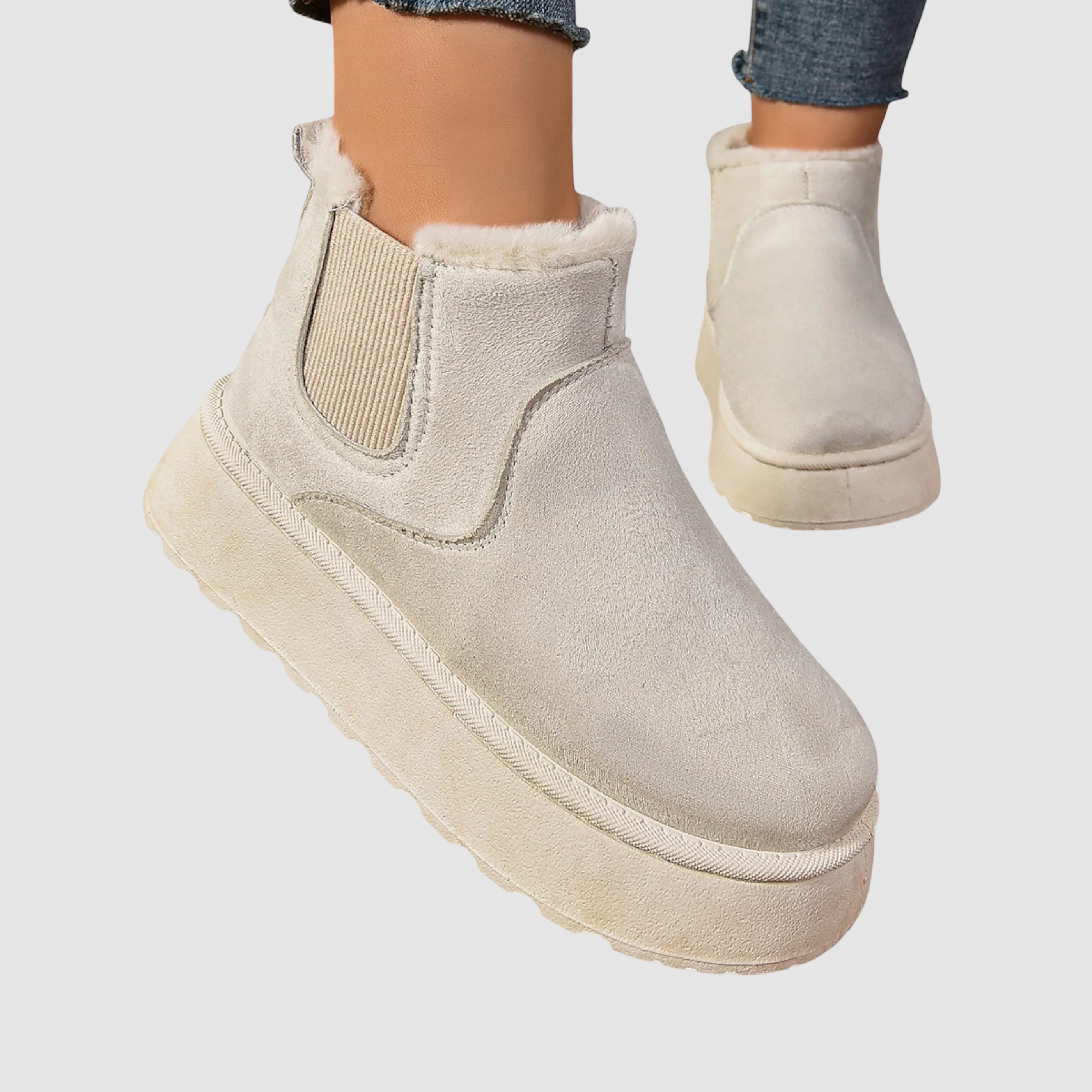 Women’s Ankle Boots Leather Fleece Lined Winter Shoes