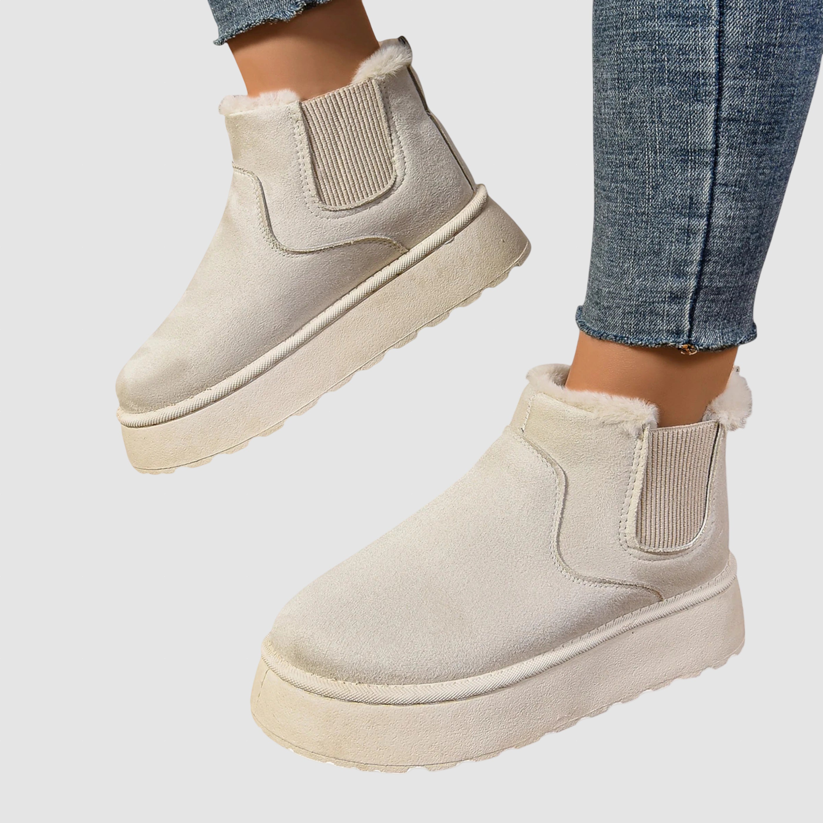 Women’s Ankle Boots Leather Fleece Lined Winter Shoes