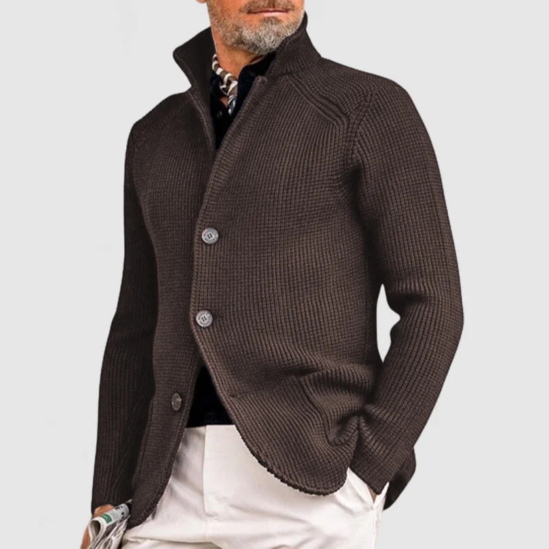 Men's Elegant Wool Dress Cardigan - E5F6G7H8