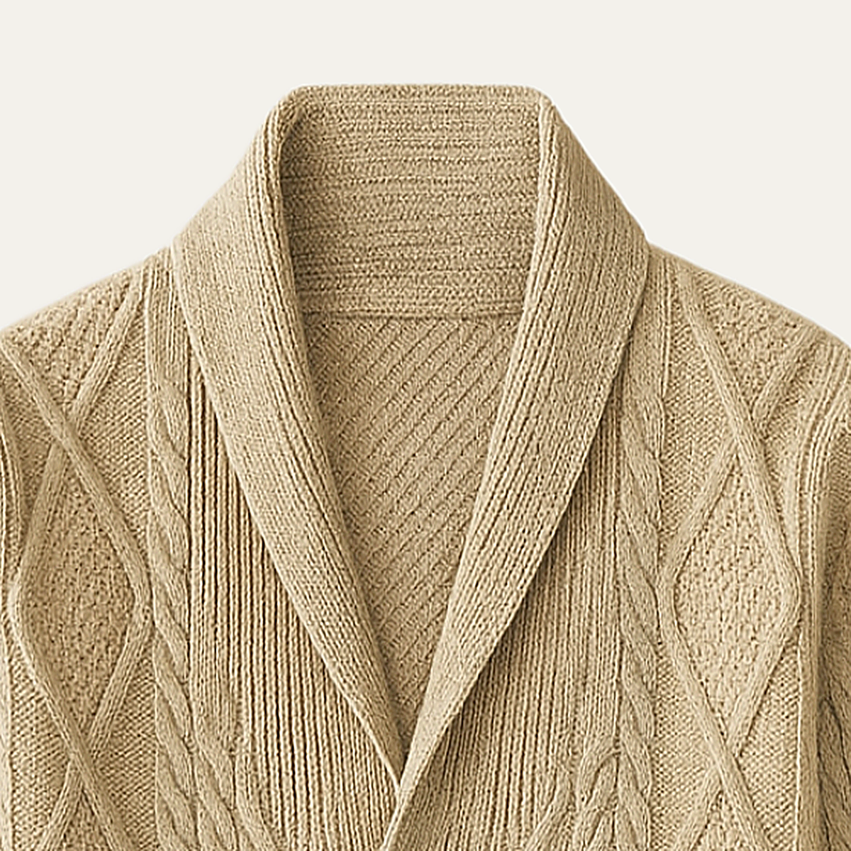 Men’s Wool Cable Knit Cardigan for Winter
