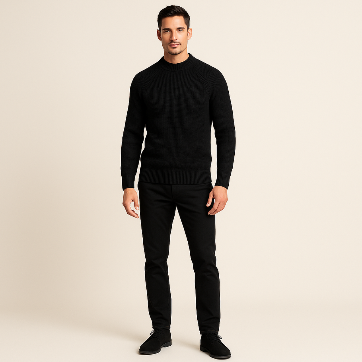 Men’s Wool Crew Neck Knit Jumper for Winter