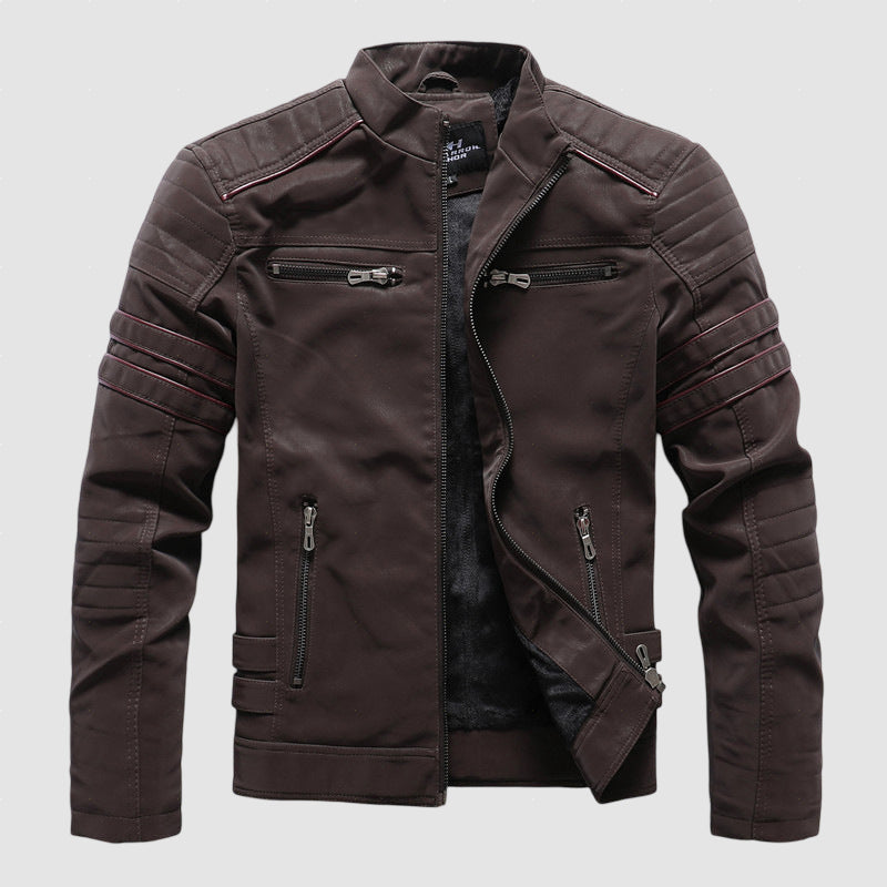 Men’s Leather Biker Jacket | Classic Motorcycle Jacket for Winter