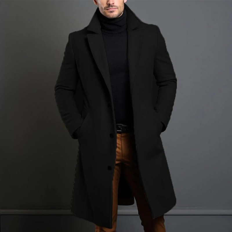 Men's Elegant and Cozy Long Winter Jacket Wool 7G2K8R9