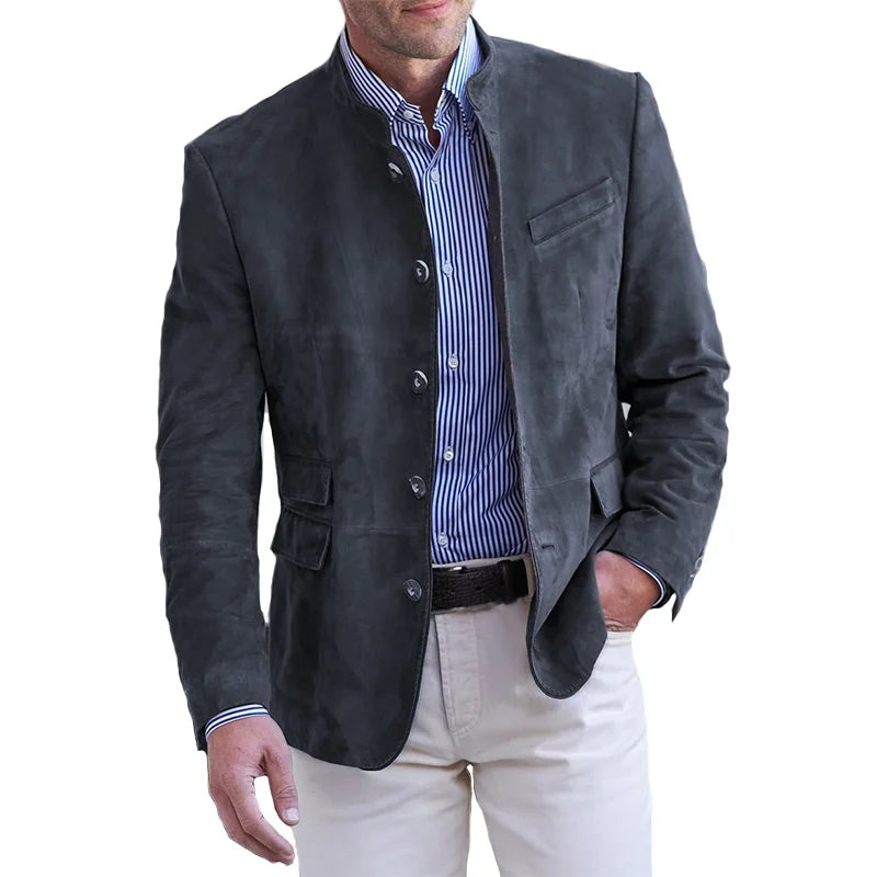 Men’s Leather Blazer Jacket for Winter