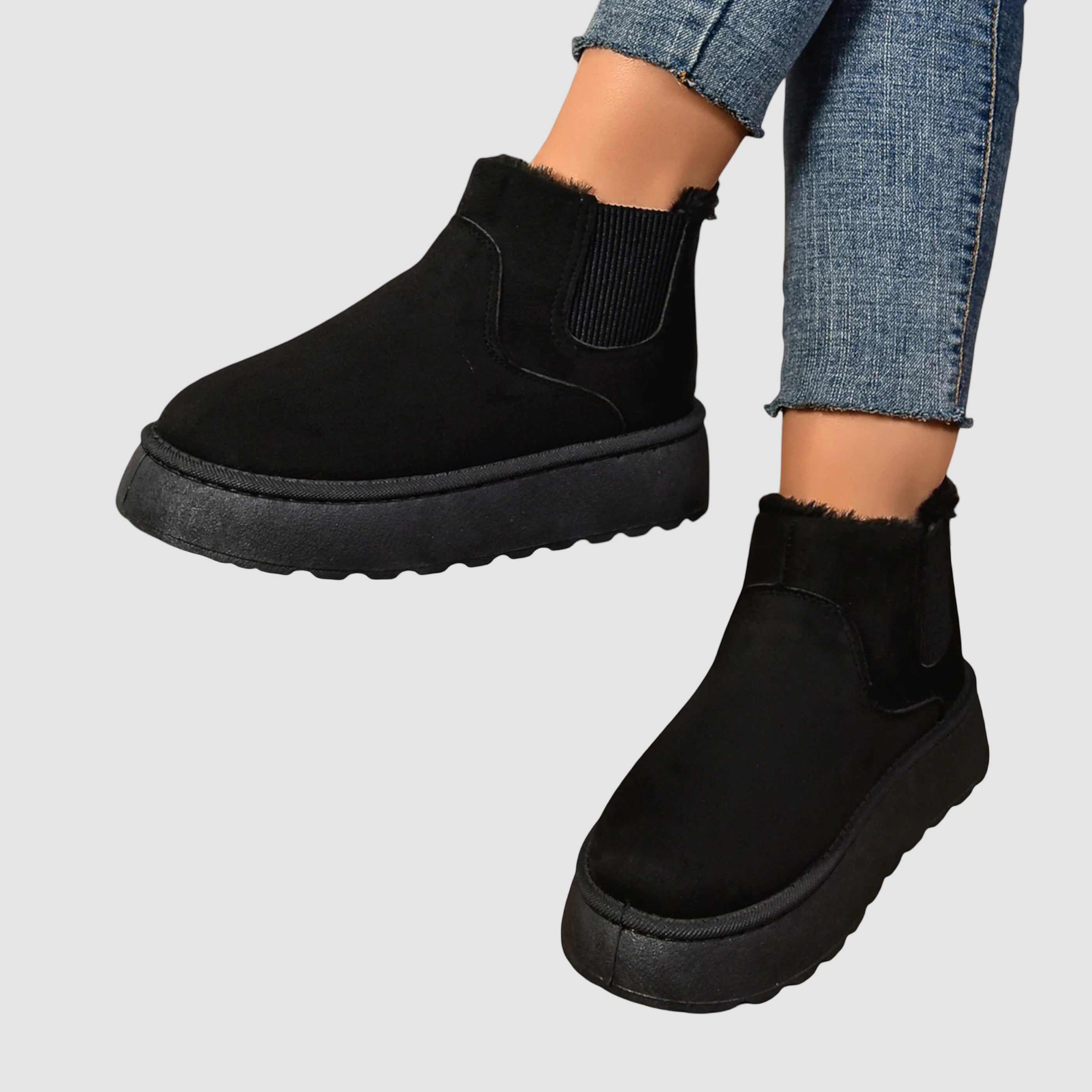 Women’s Ankle Boots Leather Fleece Lined Winter Shoes