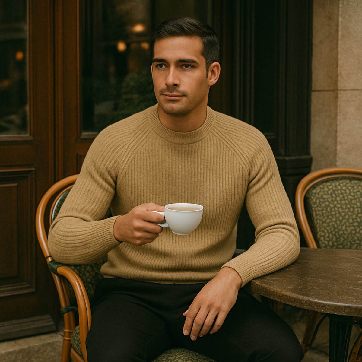 Men’s Wool Crew Neck Knit Jumper for Winter