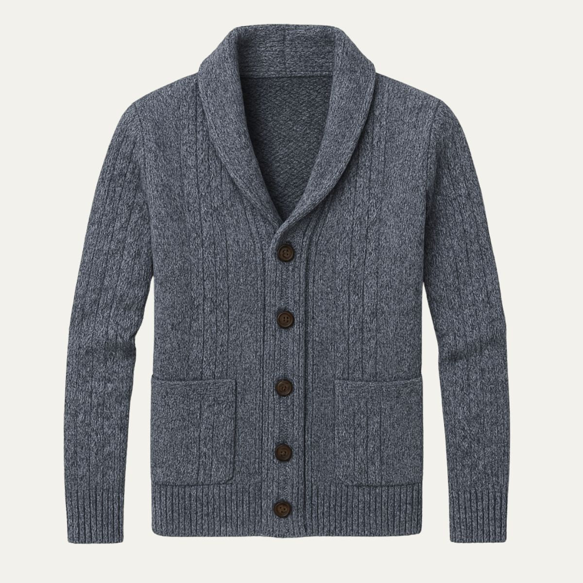 Men’s Wool Cable Knit Cardigan for Winter