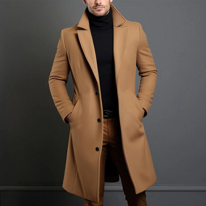 Men's Elegant and Cozy Long Winter Jacket Wool 7G2K8R9