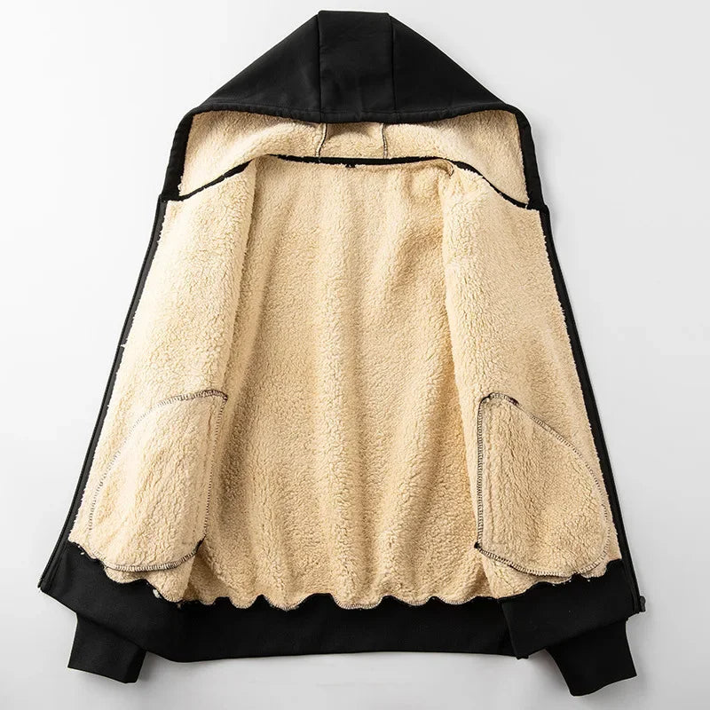 Men’s Fleece Hoodie Tracksuit Set for Winter