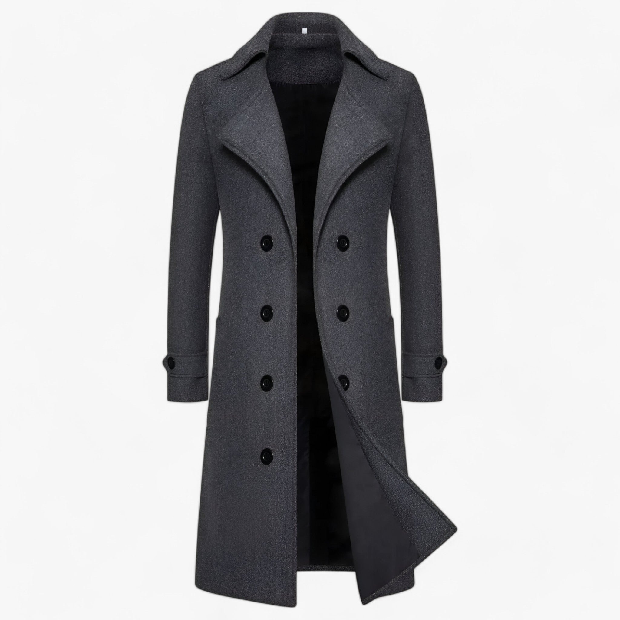 Men’s Long Wool Overcoat for Winter
