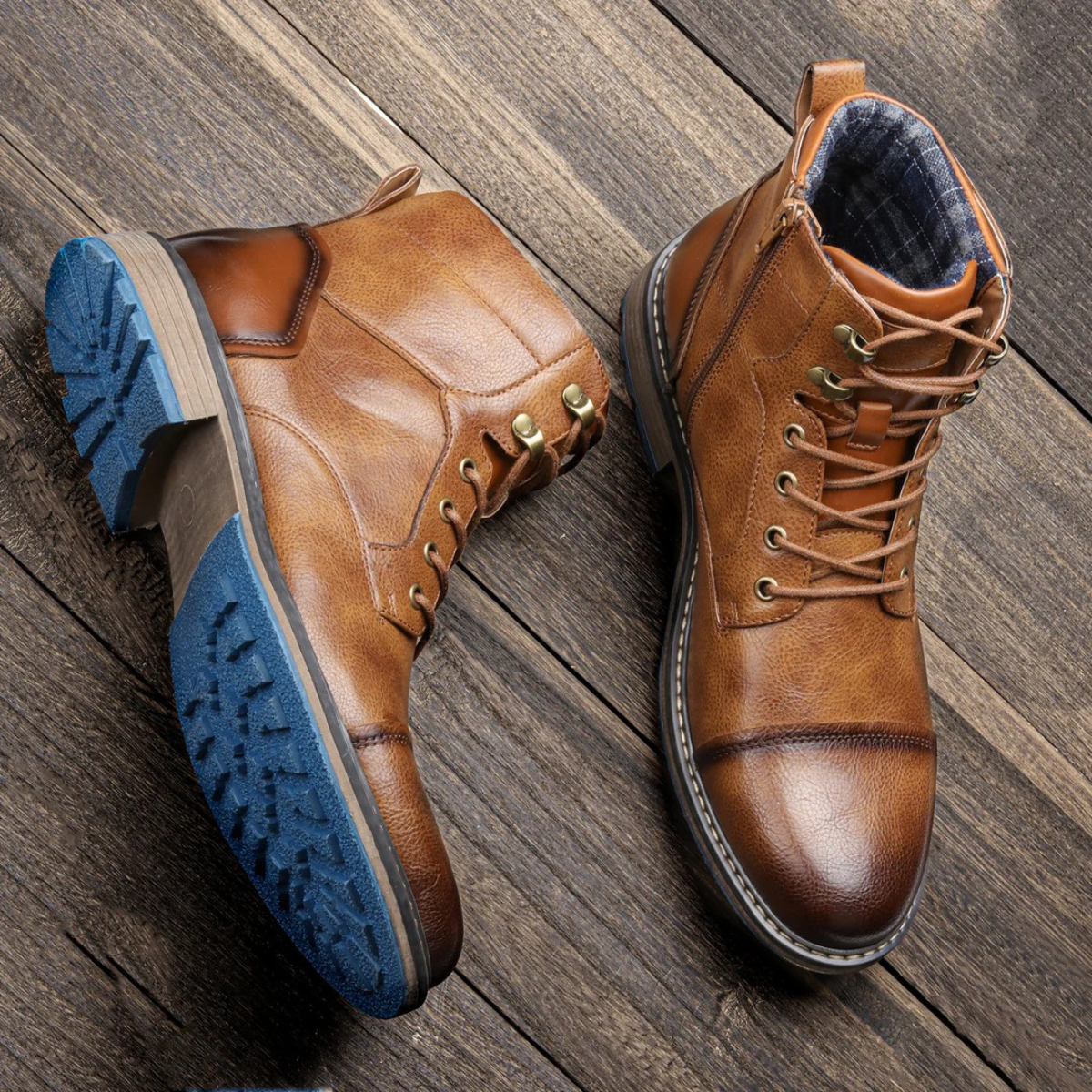 Men’s Leather Lace Up Ankle Boots for Winter