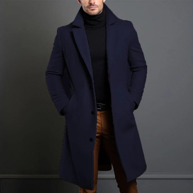 Men's Elegant and Cozy Long Winter Jacket Wool 7G2K8R9