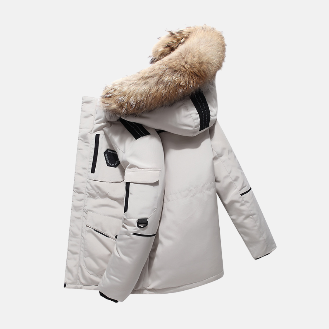 Men's Fleece Lined Winter Parka Jacket with Hood