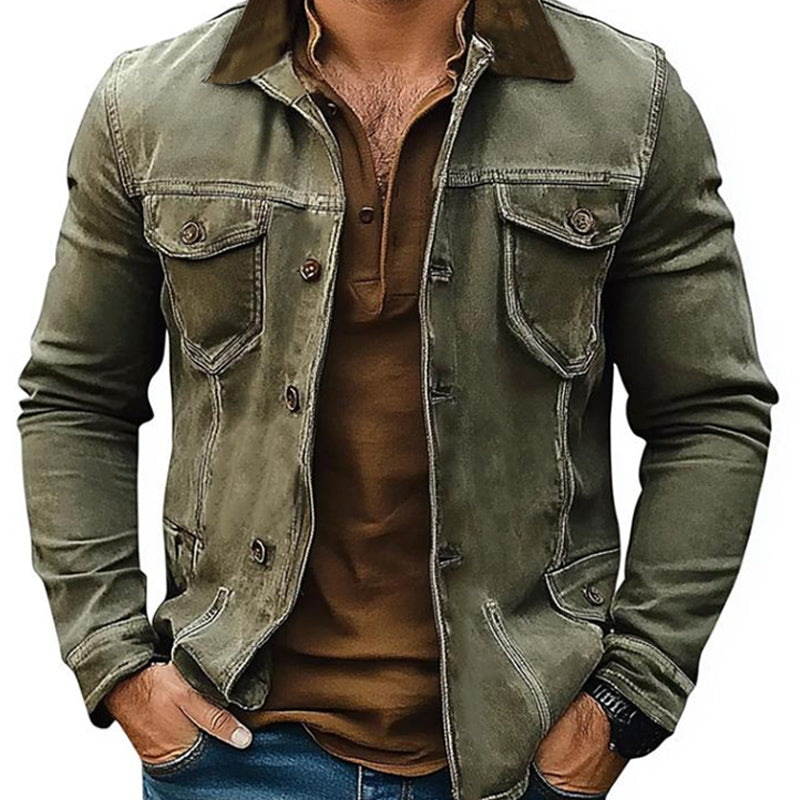 Men's Distressed Denim Jacket 8H4K1M2B9