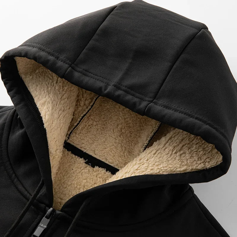 Men’s Fleece Hoodie Tracksuit Set for Winter