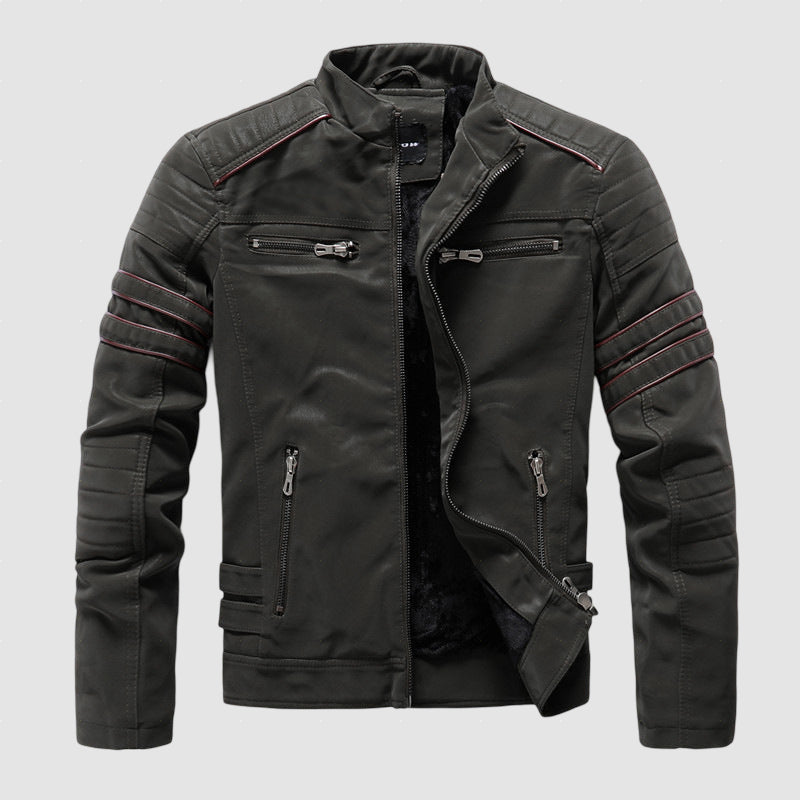 Men’s Leather Biker Jacket | Classic Motorcycle Jacket for Winter