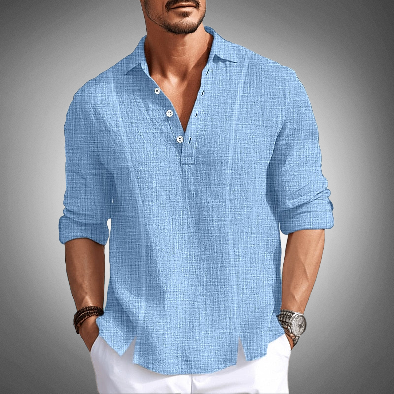 Men's Classic Cut Button-Up T-Shirt 9X4J5K8N