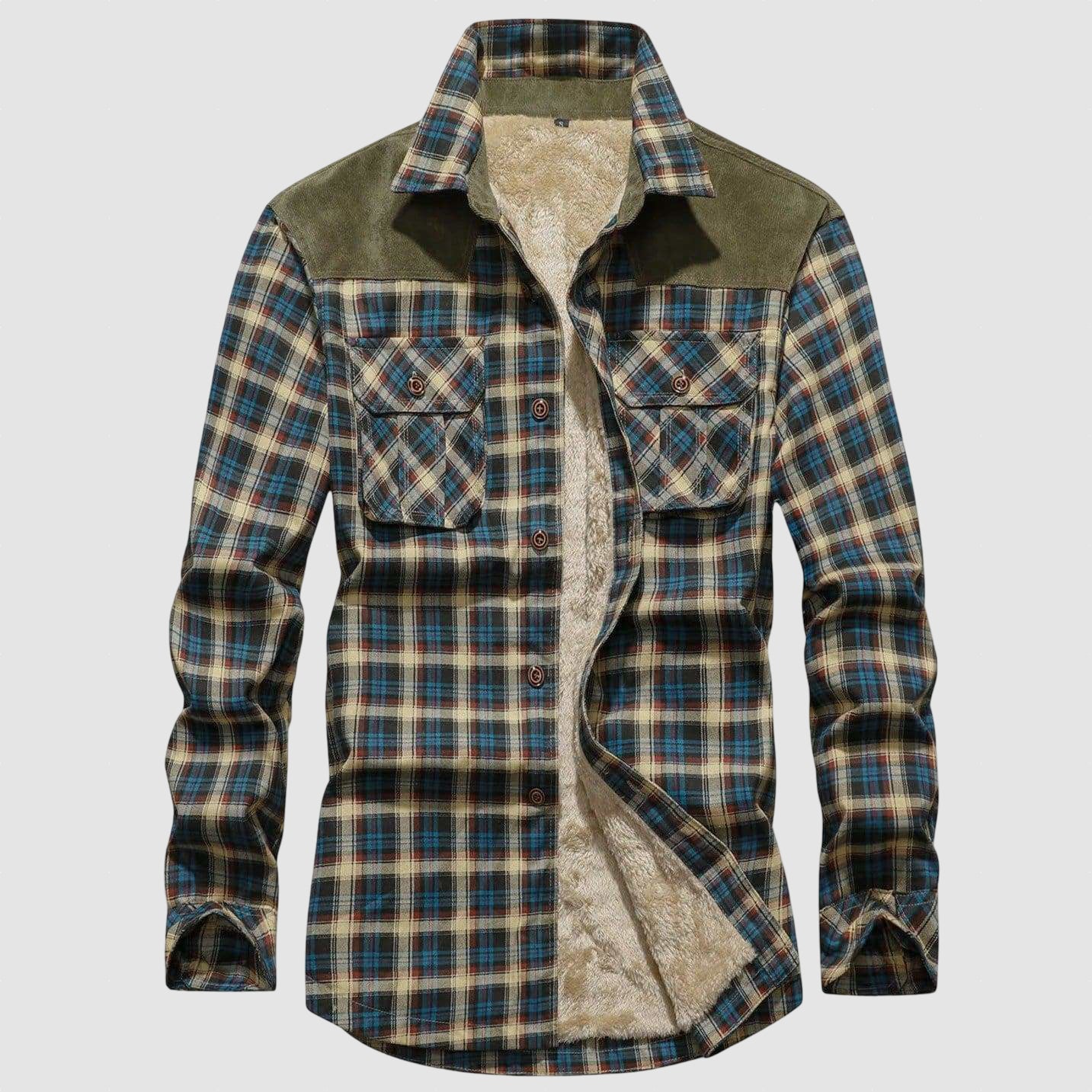 Men’s Fleece Lined Shirt Jacket Warm Cotton Winter Shacket