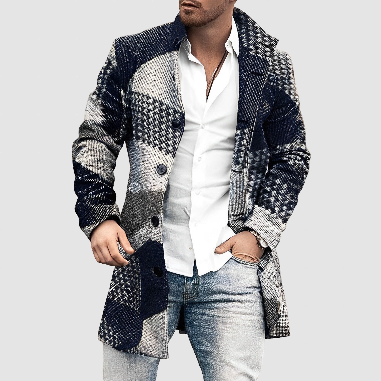 Men’s Wool Blend Winter Overcoat | Classic Long Coat