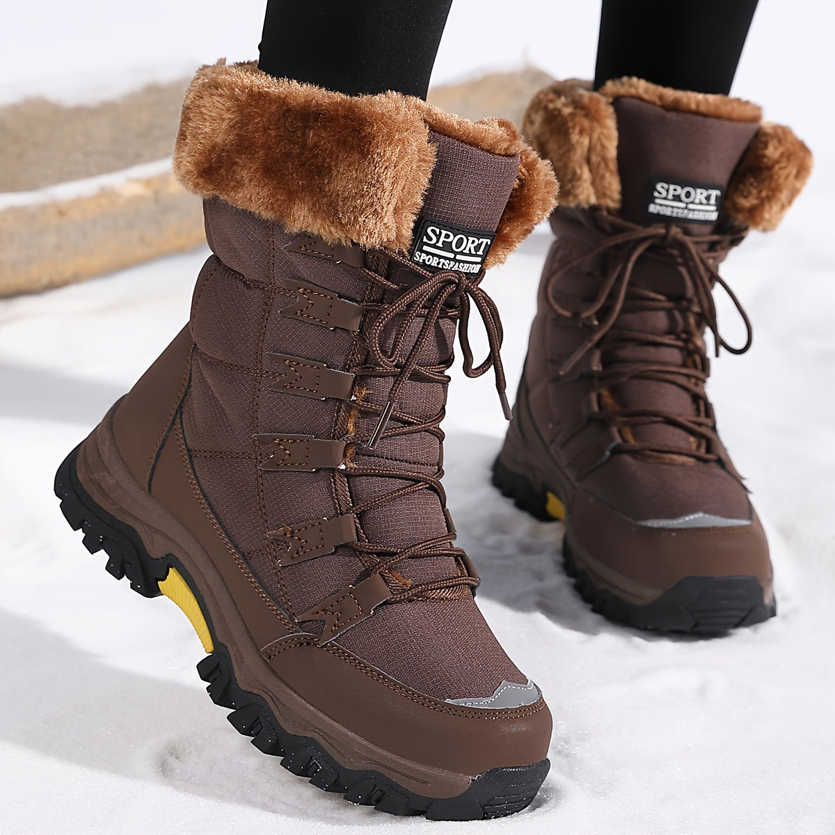 Women’s Winter Snow Boots with Fleece Lining for Cold Weather
