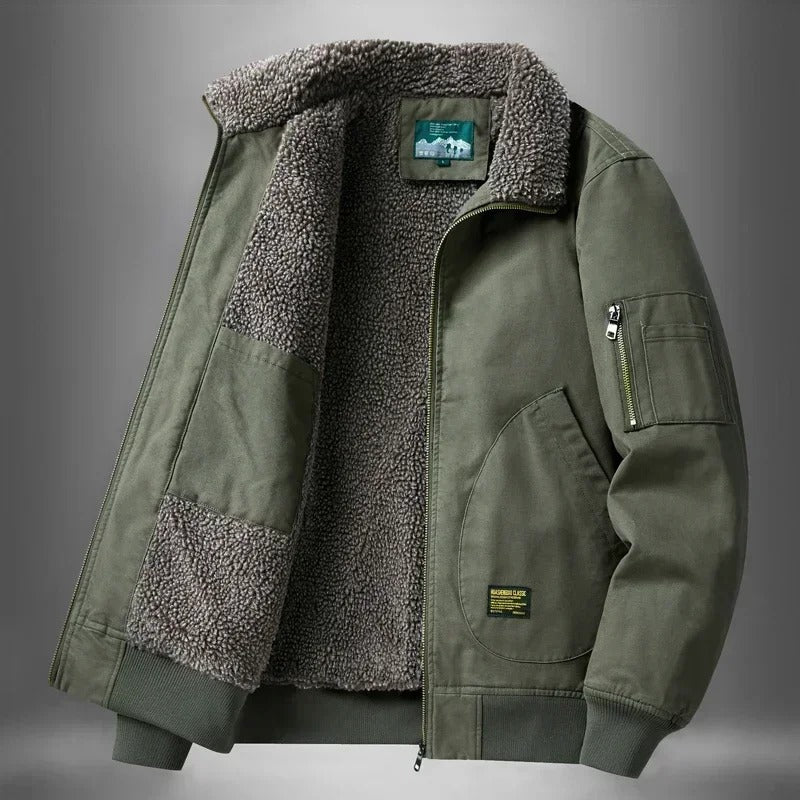 Men’s Fleece Lined Bomber Jacket for Winter
