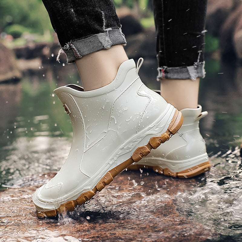 Men’s Waterproof Rubber Ankle Boots for Winter Slip On