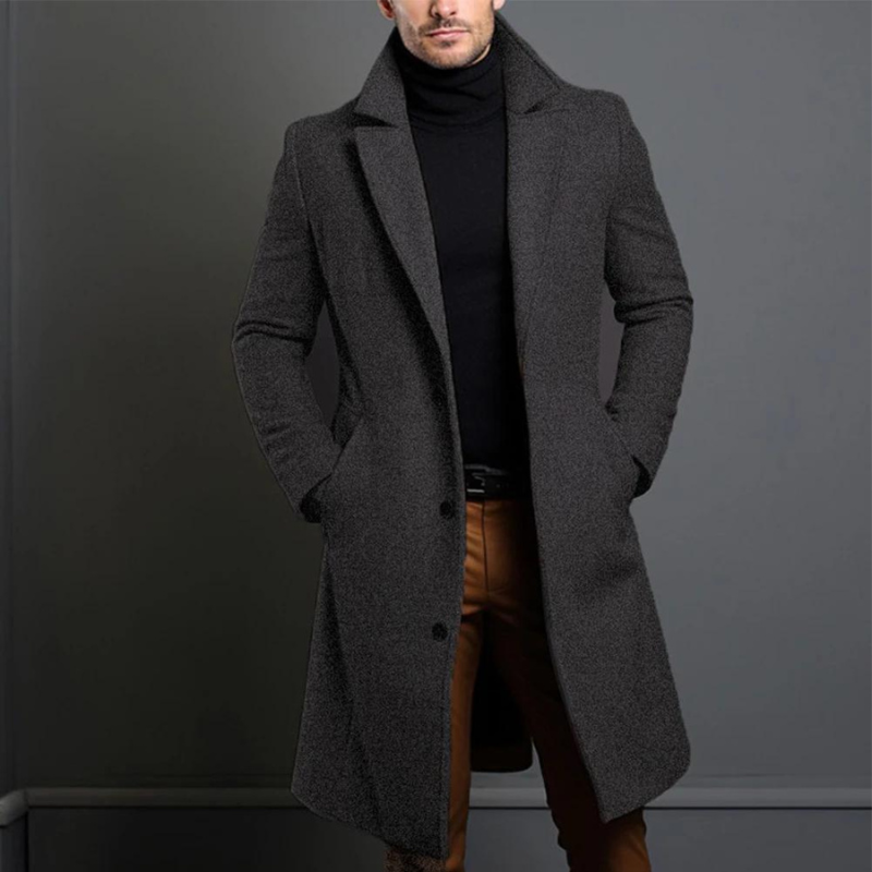 Men's Elegant and Cozy Long Winter Jacket Wool 7G2K8R9