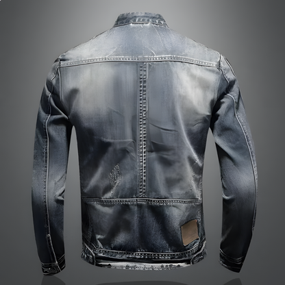 Men's Denim Jacket Featuring Dual Chest Pockets 3H5J9L2