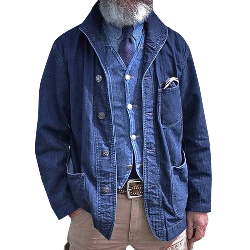 Lightweight Denim Jacket Featuring Various Pockets 3J8K2L5M1