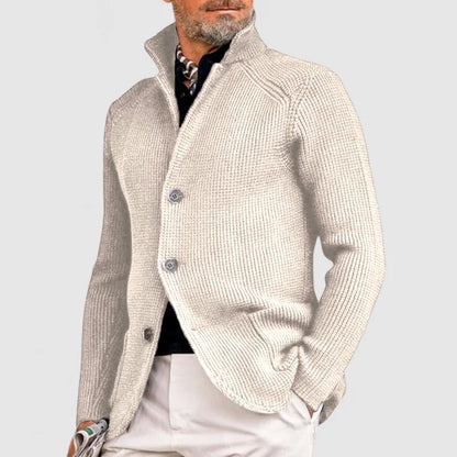 Men's Elegant Wool Dress Cardigan - E5F6G7H8