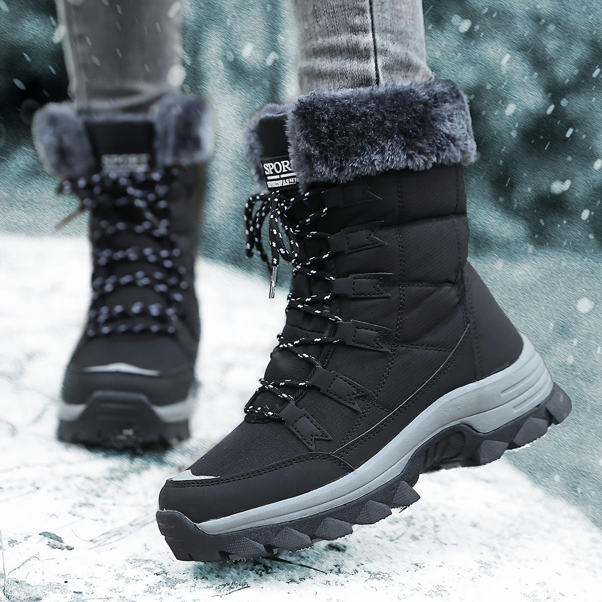 Women’s Winter Snow Boots with Fleece Lining for Cold Weather